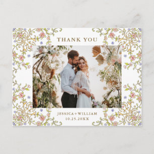 Viktorianisches Verziertes QR-Foto Vielen Dank Postkarte