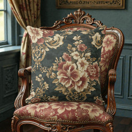 Viktorianisches Vintage-Blumenmuster Kissen