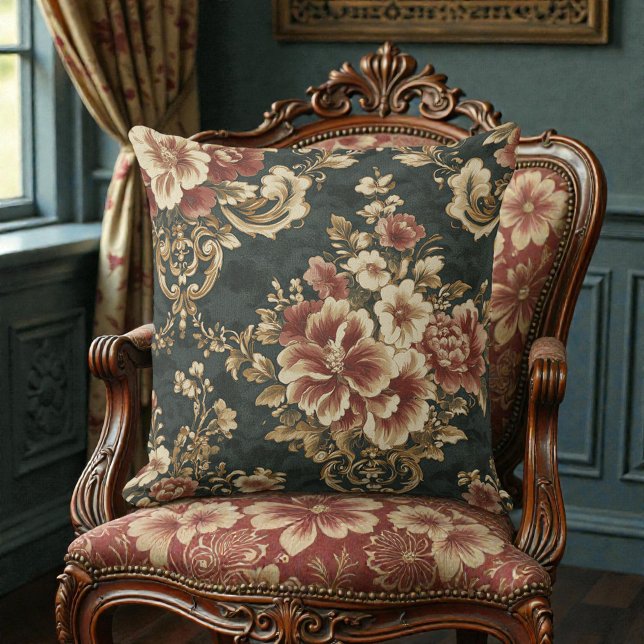 Viktorianisches Vintage-Blumenmuster Kissen (Von Creator hochgeladen)
