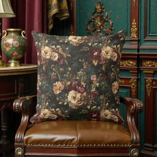 Viktorianisches Vintage-Blumenmuster Kissen