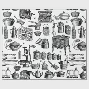 viktorianisches Vintages antikes Küchengeschirr Geschenkpapier