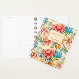 Viktorianisches Vintages Blumenmuster Planer