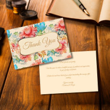 Viktorianisches Vintages Blumenmuster Vielen Dank