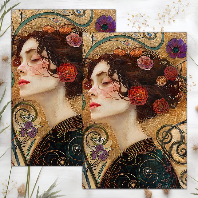 VIKTORIANISCHES VINTAGES LADY DECOUPAGE TISSUPAPIE SEIDENPAPIER (VICTORIAN VINTAGE LADY DECOUPAGE TISSUE PAPER)