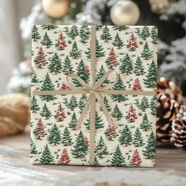 Viktorianisches Vintages Pine Tree Weihnachten Geschenkpapier (Von Creator hochgeladen)