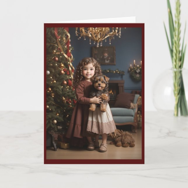 Viktorianisches Vintages Retro-Weihnachten Feiertagskarte (Vorderseite)