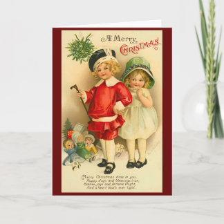 Viktorianisches Vintages Retro-Weihnachten Feiertagskarte