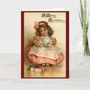 Viktorianisches Vintages Retro-Weihnachten Feiertagskarte