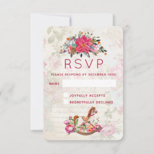 Viktorianisches Vintages Rocking Horst Weihnachten RSVP Karte