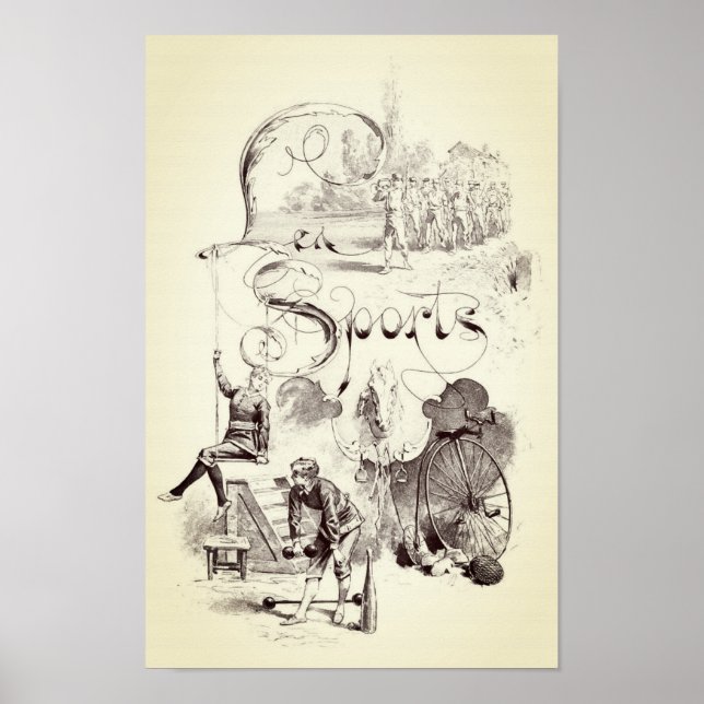 Viktorianisches Vintages Sportplakat Poster (Vorne)