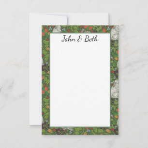 Viktorianisches Vintages Weißes Kaninchen im Garte Dankeskarte