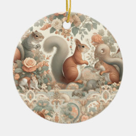 Viktorianisches Wald Eichhörnchen Tapestry Keramik Ornament