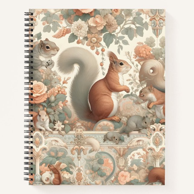 Viktorianisches Wald Eichhörnchen Tapestry Notizbuch (Vorderseite)