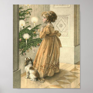 Viktorianisches Weihnachten Retro Vintage Feiertag Poster