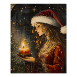 Viktorianisches Weihnachts-Glow-Art-Poster Poster