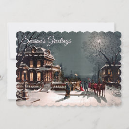 Viktorianisches Weihnachts-Party Foto Grußkarte Feiertagskarte