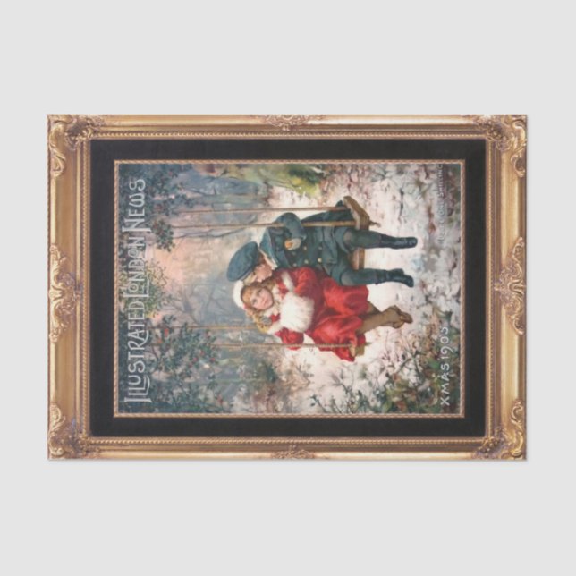Viktorianisches Weihnachts-Süßwarenpapier Seidenpapier (Vorderseite)