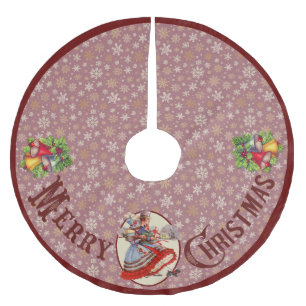 Viktorianisches Weihnachtseinkaufen Violetter Ra Polyester Weihnachtsbaumdecke