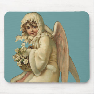 Viktorianisches Weihnachtsengels-Mädchen Mousepad
