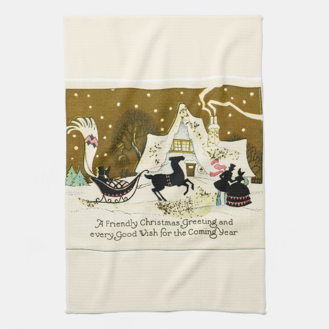 Viktorianisches Weihnachtsfest Handtuch (Vertikal)