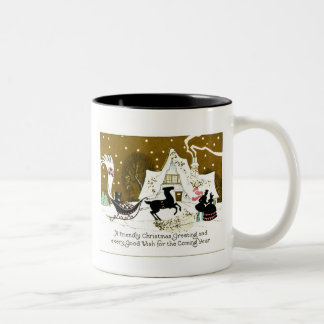 Viktorianisches Weihnachtsfest Zweifarbige Tasse