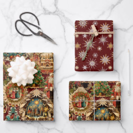 Viktorianisches Weihnachtsgeschenk Geschenkpapier Set