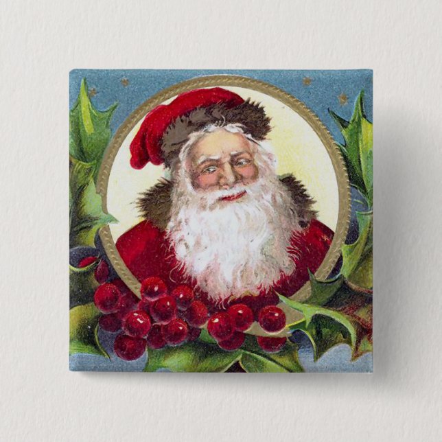 Viktorianisches Weihnachtsknopf-Button Button (Vorderseite)