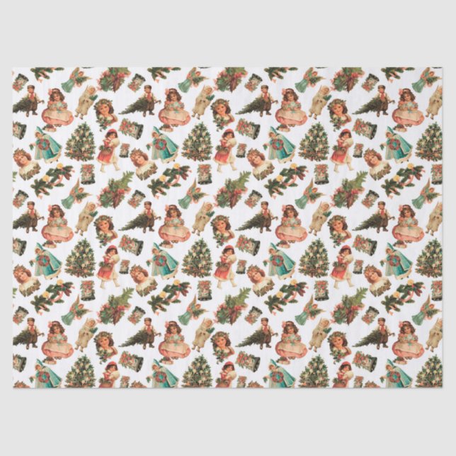 Viktorianisches Weihnachtsseidenpapier Seidenpapier (Vorderseite)