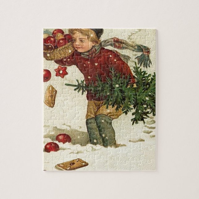 Viktorianisches WeihnachtsVintage Retro Kunst Puzzle (Vertikal)