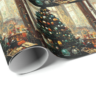 Viktorianisches Weihnachtswrapping-Papier Geschenkpapier