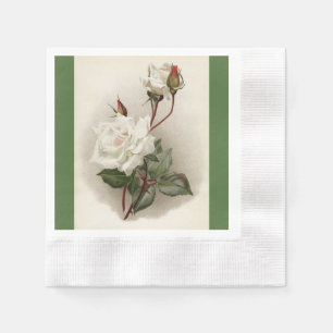 Viktorianisches Weißrosen-Grünbuch Napoleon Serviette