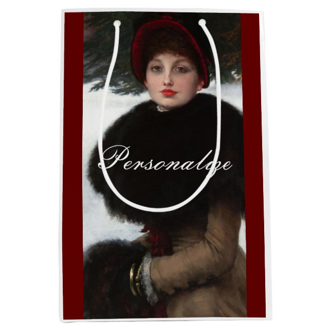 Viktorianisches Winterportrait Vintag Mittlere Geschenktüte (Vorderseite)
