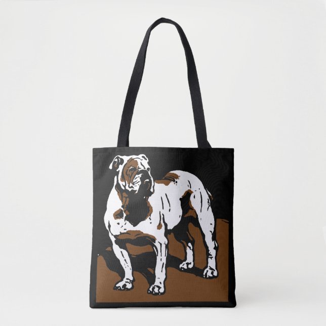 Viktorianisches Woodcut English Bulldog auf Bag (Vorderseite)