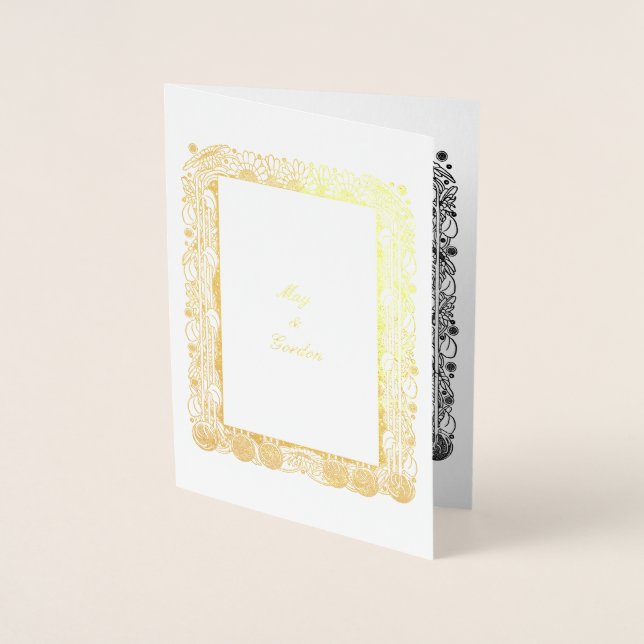 Viktorianisches Zeitalter Jugendstil-Flora Folienkarte (Vorderseite)