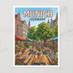 Viktualienmarkt Biergarten München Deutschland Postkarte