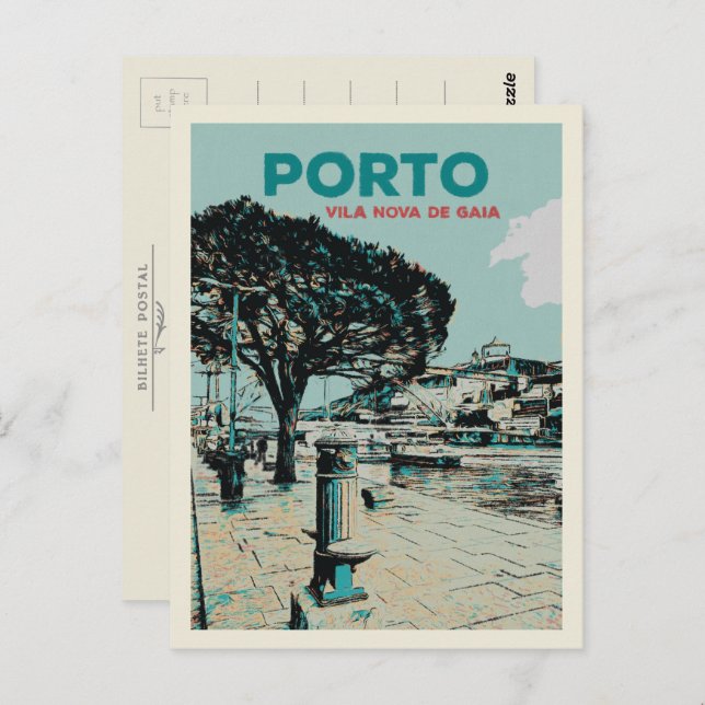 Vila Nova de Gaia aus Porto, Portugal Postkarte (Vorne/Hinten)