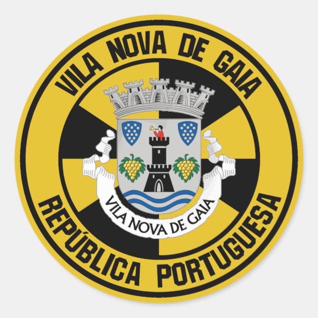 Vila Nova de Gaia RundEmblem Runder Aufkleber (Vorderseite)