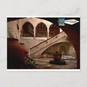 Vilafranca del Penedes gotischer Hof im Vintage-St Postkarte
