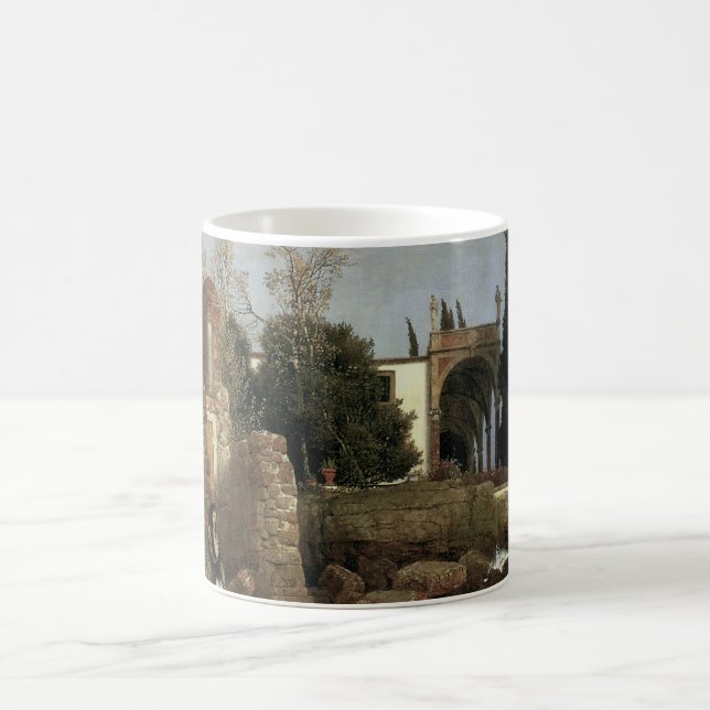 Villa am Meer by Arnold Bocklin, Symbolische Kunst Tasse (Mittel)