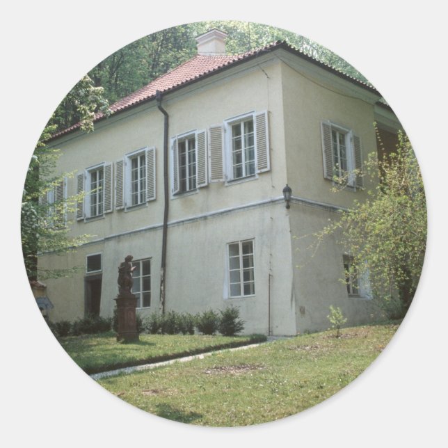 Villa Bertramka-Mozart-Prag Runder Aufkleber (Vorderseite)