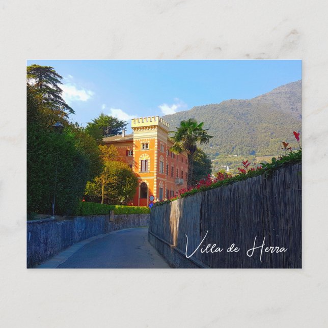 Villa de Herra Lenno See Como Italien Postkarte (Vorderseite)