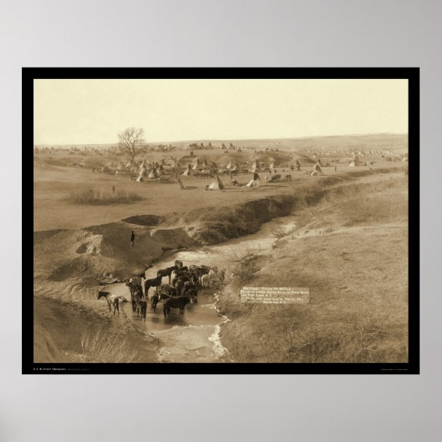 Villa of Brule Indian Lakota Tipi Camp SD 1891 Poster (Vorne)