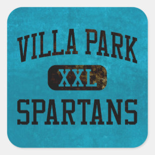 Villa Park Spartans Athletics Quadratischer Aufkleber