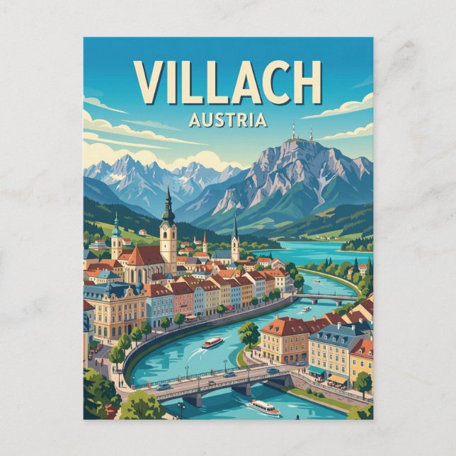 Villach Österreich Postkarte (Vorderseite)
