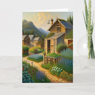 Village Art Grußkarte Feiertagskarte