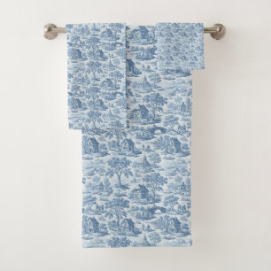 Village Blue Toile Badhandtuch Set