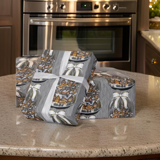 Village Christmas Snow Globe Geschenkpapier (Von Creator hochgeladen)