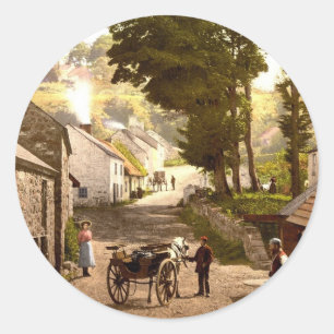 Village Glencoe_Irland Runder Aufkleber