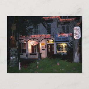Village Green-Weihnachten Woodstock, NY Feiertagspostkarte