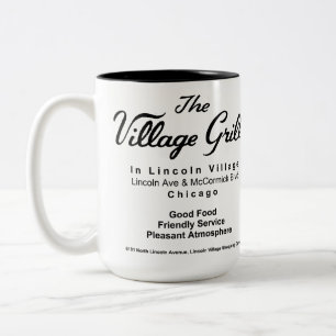 Village Grill, Lincoln Village, Chicago, IL Zweifarbige Tasse